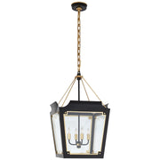 Caddo Medium 4-Light Lantern Pendant in Matte Black with Gild