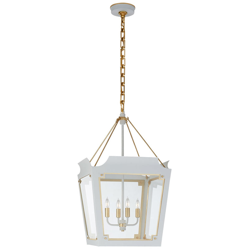 Caddo Medium 4-Light Lantern Pendant in Soft White with Gild