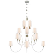 Clarice 16 Light Chandelier in Clear Acrylic with Polished Nickel