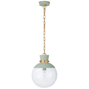 Lucia Medium 13" Pendant in Celedon with Gild