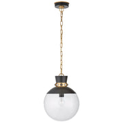 Lucia Medium 13" Pendant in Matte Black with Gild