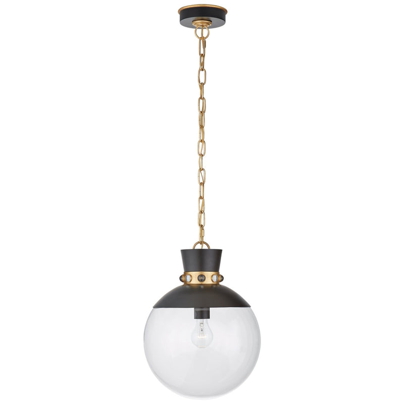 Lucia Medium 13" Pendant in Matte Black with Gild
