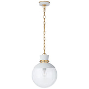 Lucia Medium 13" Pendant in White with Gild