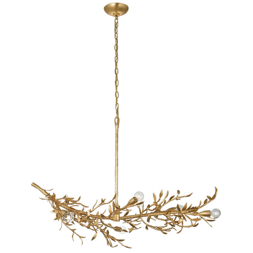 Mandeville Six Light Chandelier in Antique Gold Leaf