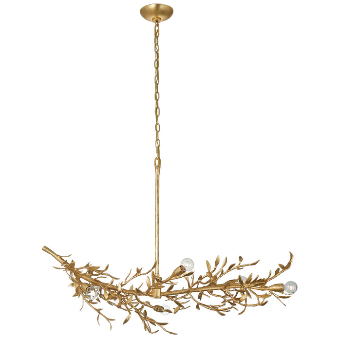 Mandeville Six Light Chandelier in Antique Gold Leaf
