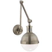 Hicks Library Swing Arm Wall Lamp in Antique Nickel