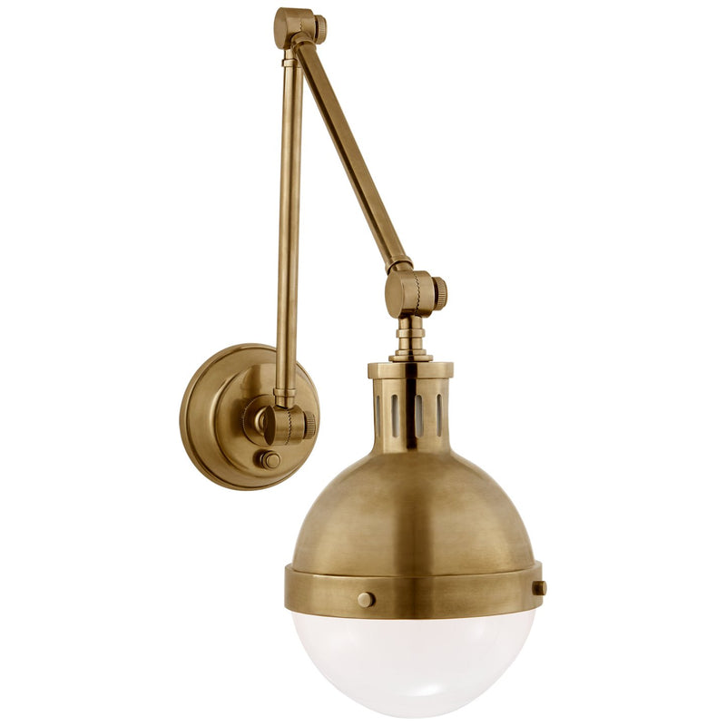 Hicks Library Swing Arm Wall Lamp in Hand-Rubbed Antique Brass
