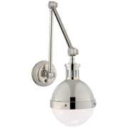 Hicks Library Swing Arm Wall Lamp in Polished Nickel