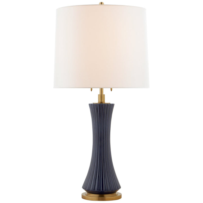 Elena Large 2-Light Table Lamp in Denim Porcelain