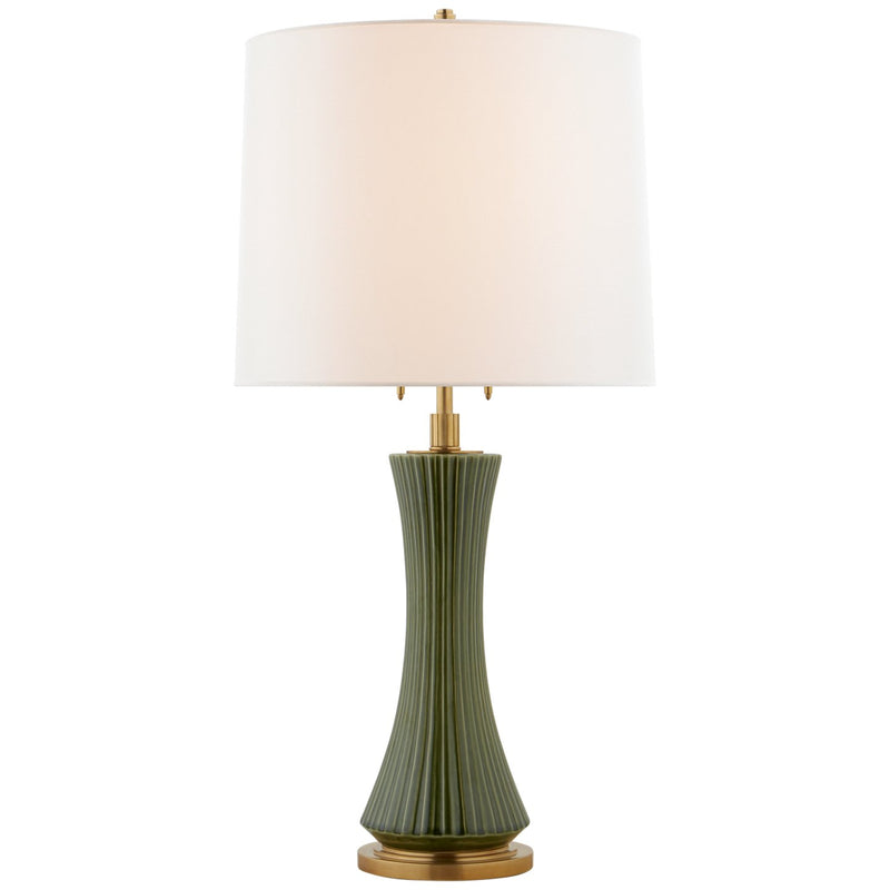 Elena Large 2-Light Table Lamp in Emerald Green
