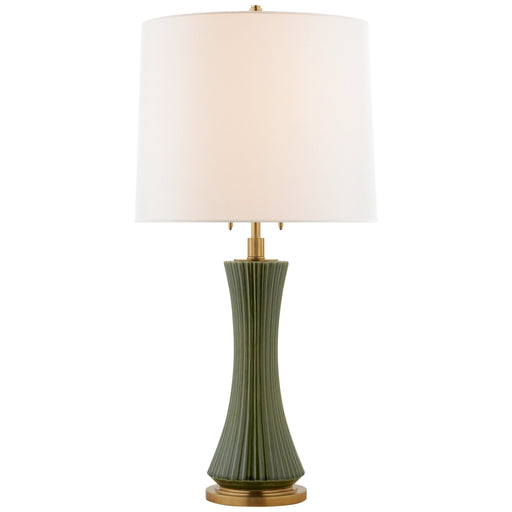 Elena Large 2-Light Table Lamp in Emerald Green