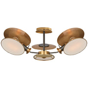 Osiris Medium 3-Light Semi-Flush Mount in Bronze with Antique Brass