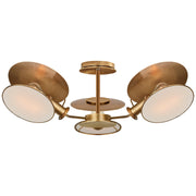 Osiris Medium 3-Light Semi-Flush Mount in Hand-Rubbed Antique Brass