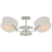 Osiris Medium 3-Light Semi-Flush Mount in Polished Nickel