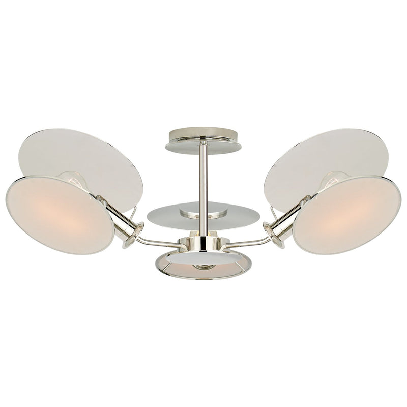 Osiris Medium 3-Light Semi-Flush Mount in Polished Nickel