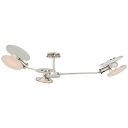 Osiris Large Asymmetric 3-Light Semi-Flush Mount in Polished Nickel