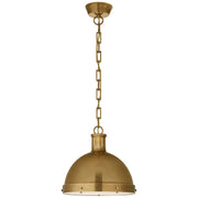 Hicks Large 2-Light Frosted Acrylic Pendant in Hand-Rubbed Antique Brass