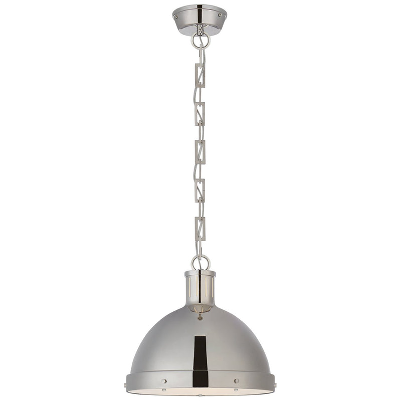 Hicks Large 2-Light Frosted Acrylic Pendant in Polished Nickel