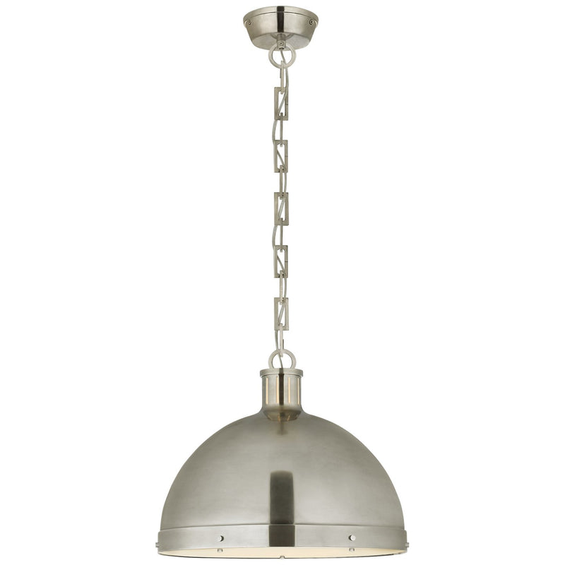 Hicks Extra Large 2-Light Frosted Acrylic Pendant in Antique Nickel