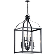 Larkin 8-Light Foyer Chandelier in Black
