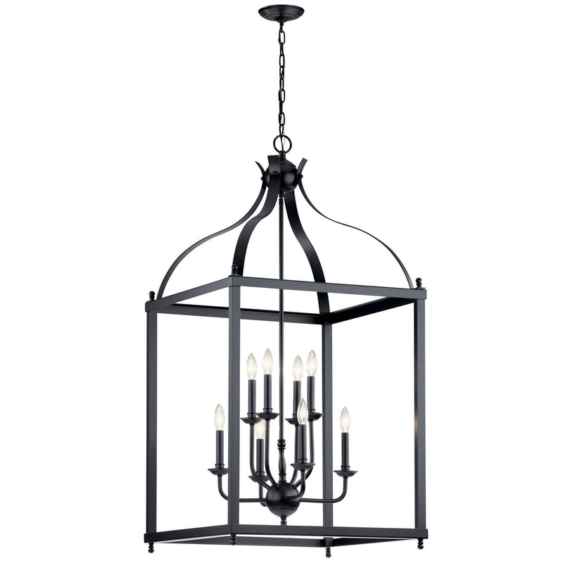 Larkin 8-Light Foyer Chandelier in Black