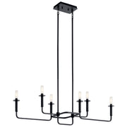 Alden 6-Light Linear Chandelier in Black