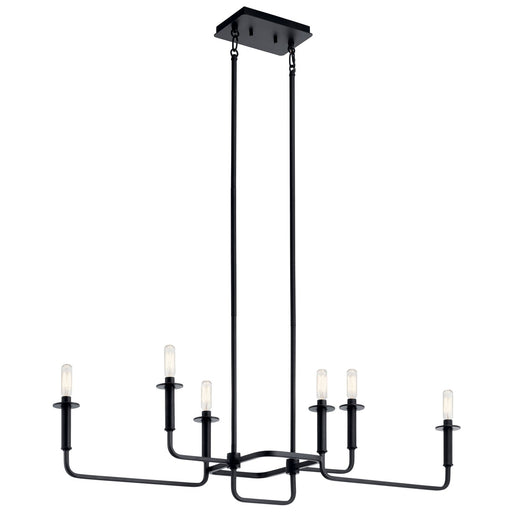 Alden 6-Light Linear Chandelier in Black