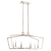 Abbotswell 8-Light Linear Chandelier in Polished Nickel