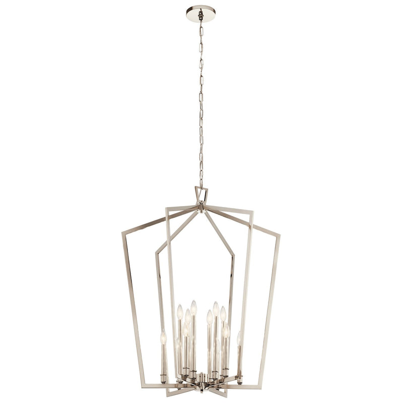 Abbotswell 12-Light Chandelier in Polished Nickel