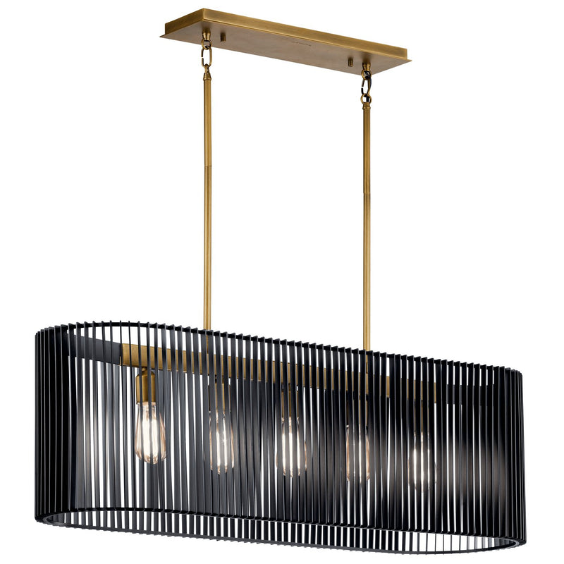 Linara 5-Light Linear Chandelier in Black