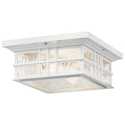 Beacon Square 2-Light Outdoor Flush Mount in White