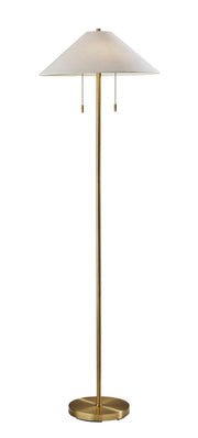 Claremont 2-Light Floor Lamp in Antique Brass