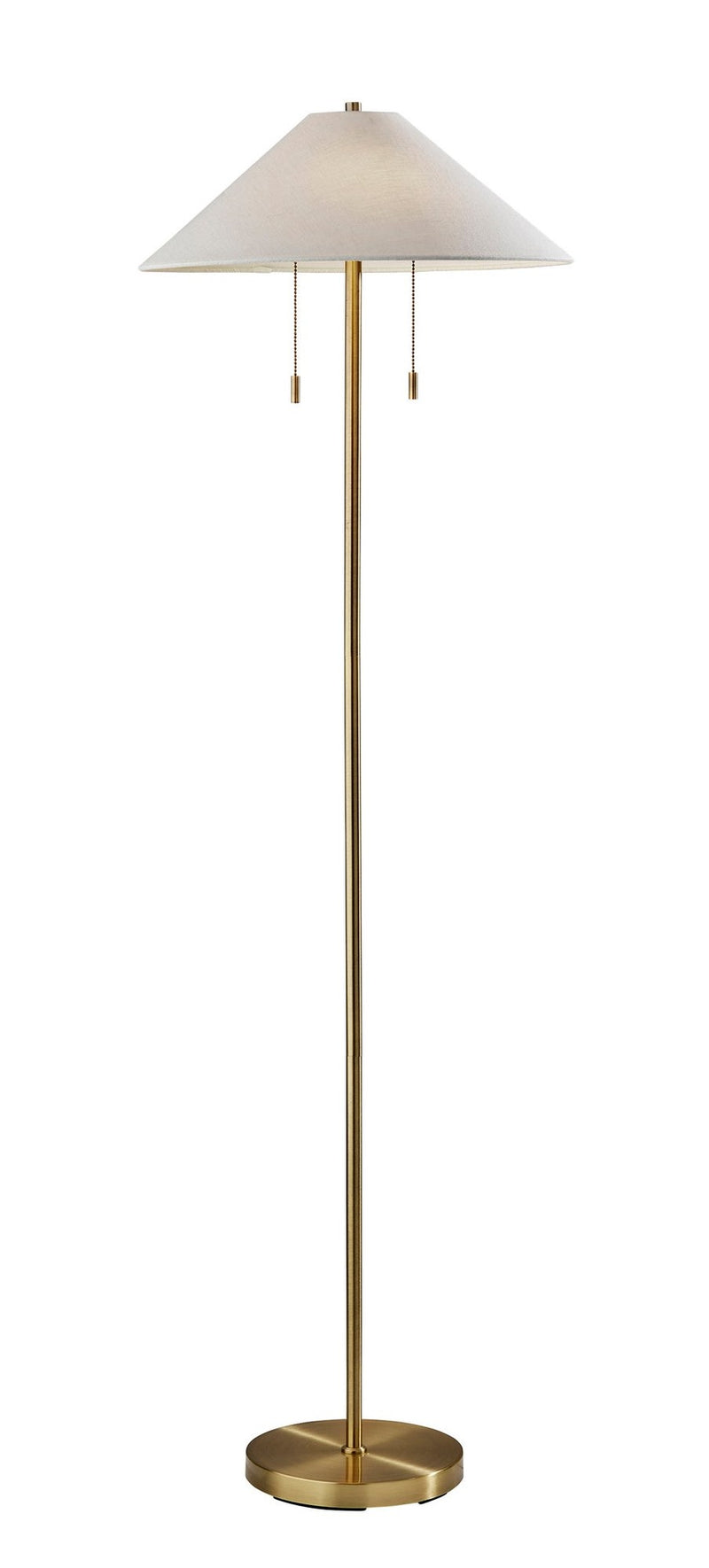 Claremont 2-Light Floor Lamp in Antique Brass