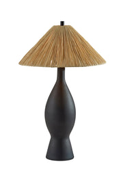 Maren Table Lamp in Black Roughed Ceramic