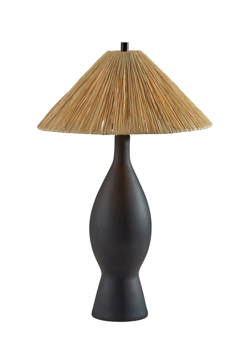 Maren Table Lamp in Black Roughed Ceramic