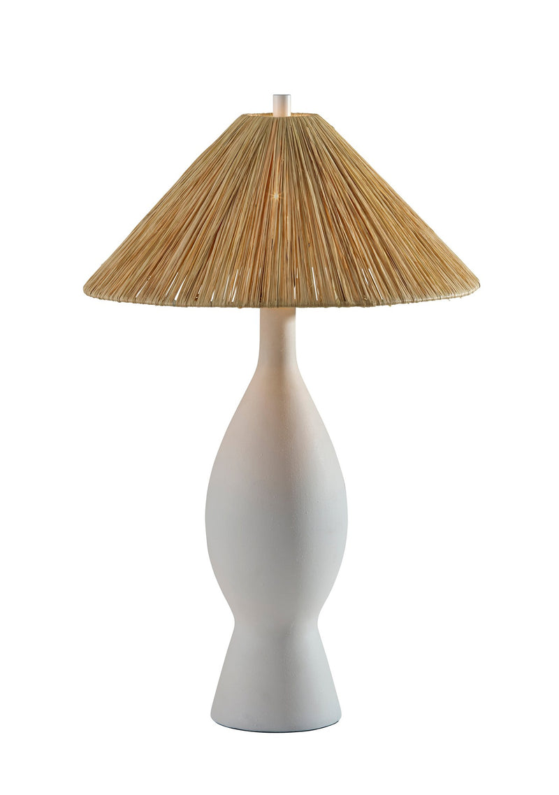 Maren Table Lamp in White Roughed Ceramic