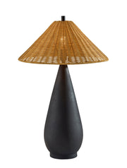Lorelei Table Lamp in Black Roughed Ceramic