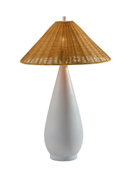 Lorelei Table Lamp in White Roughed Ceramic
