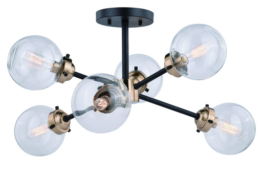 Orbit 25" Semi-Flush Mount in Oil Rubbed Bronze with Muted Brass - Lamps Expo