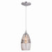 Milano 5" Mini Pendant in Satin Nickel with Amber Fog Glass