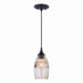 Milano 5" Mini Pendant in Oil Rubbed Bronze with Amber Fog Glass