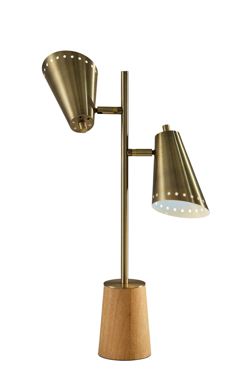 Josephine 2-Light Desk Lamp in Antique Brass
