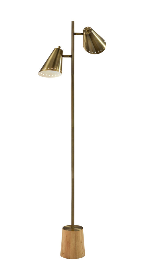 Josephine 2-Light Floor Lamp in Antique Brass