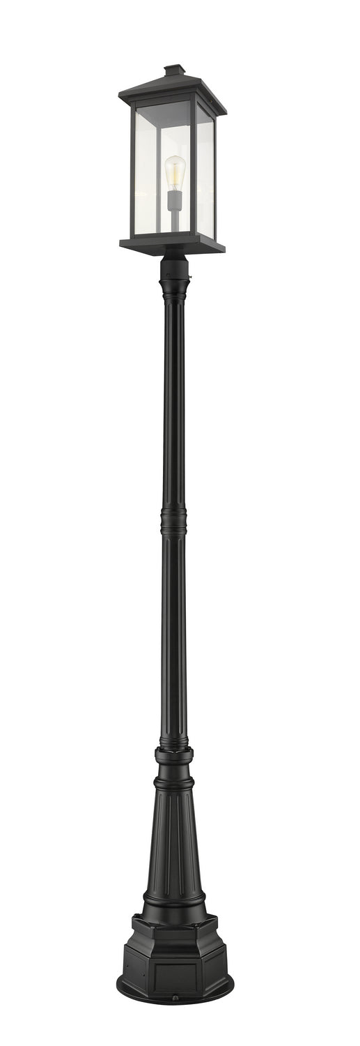 Portland 1 Light Outdoor Post Mount in Black (564P Post - incl.)
