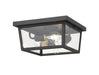 Beacon 3-Light Outdoor Flush Ceiling Mount Fixture - Lamps Expo