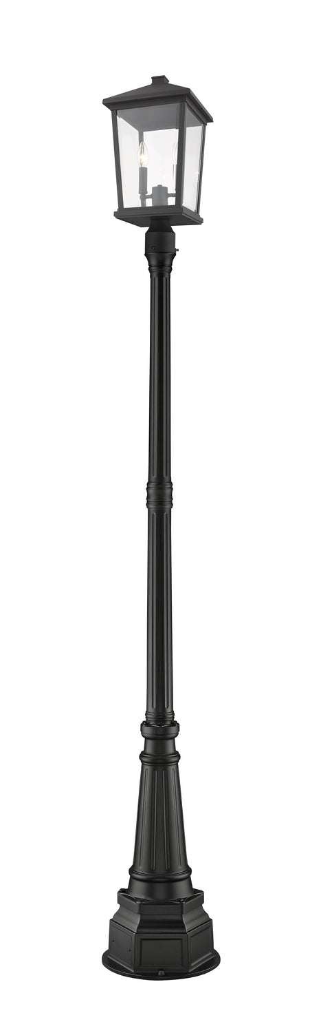 Beacon 2 Light Outdoor Post Mount in Black (564P Post)