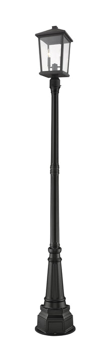 Beacon 2 Light Outdoor Post Mount in Black (564P Post)