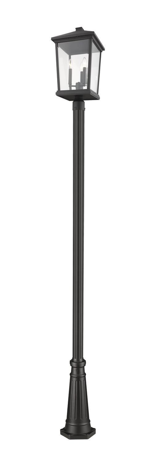 Beacon 3 Light Outdoor Post Mount in Black (519P Mount)