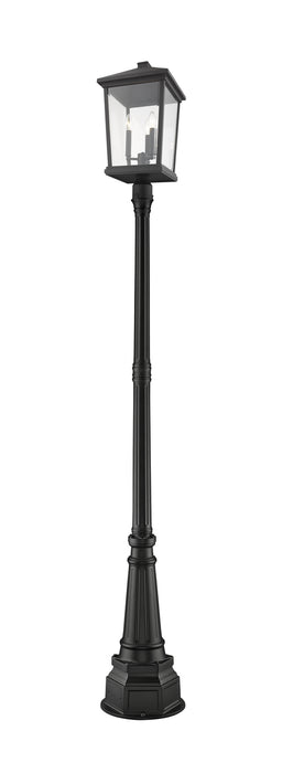Beacon 3 Light Outdoor Post Mount in Black (564P Post)
