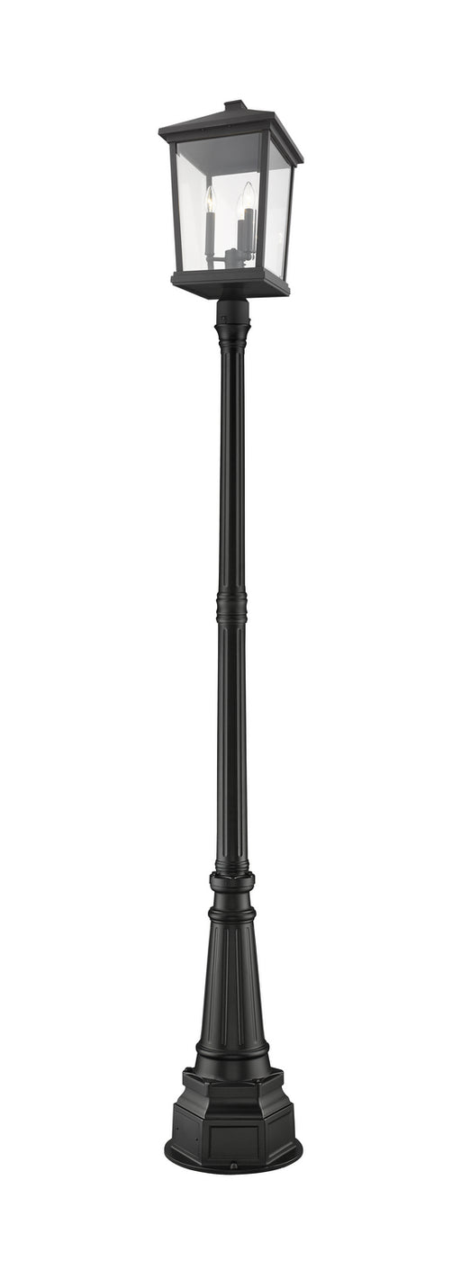 Beacon 3 Light Outdoor Post Mount in Black (564P Post)